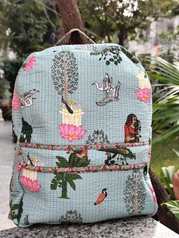 Quilted Kids Backpack – Handblock Edition 🎒