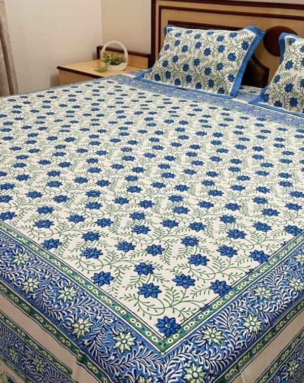 SANGANERI HANDBLOCK PRINTED BEDSHEET SET