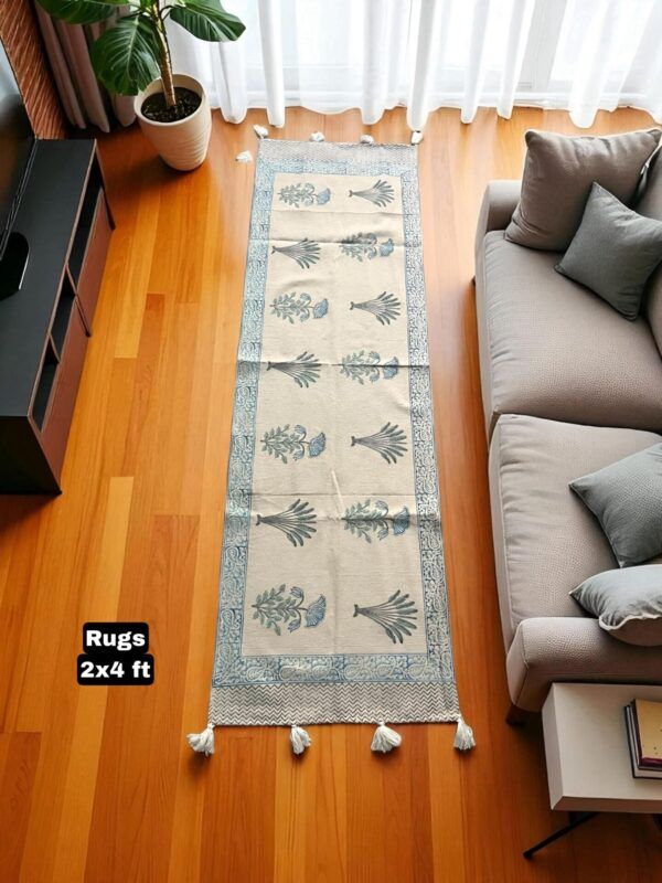 The Jaipur Hand Block Printed Cotton Dhurrie (2x4 ft)