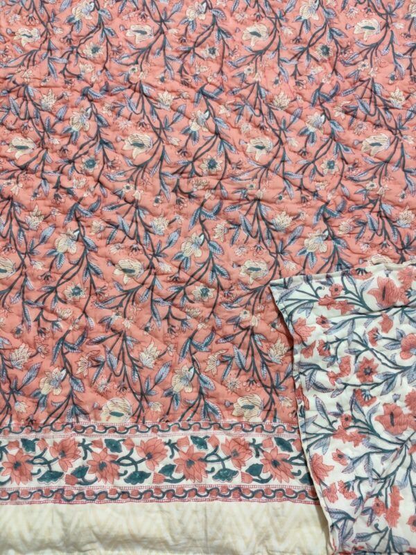 Handblock Reversible Single Quilt (Pair)