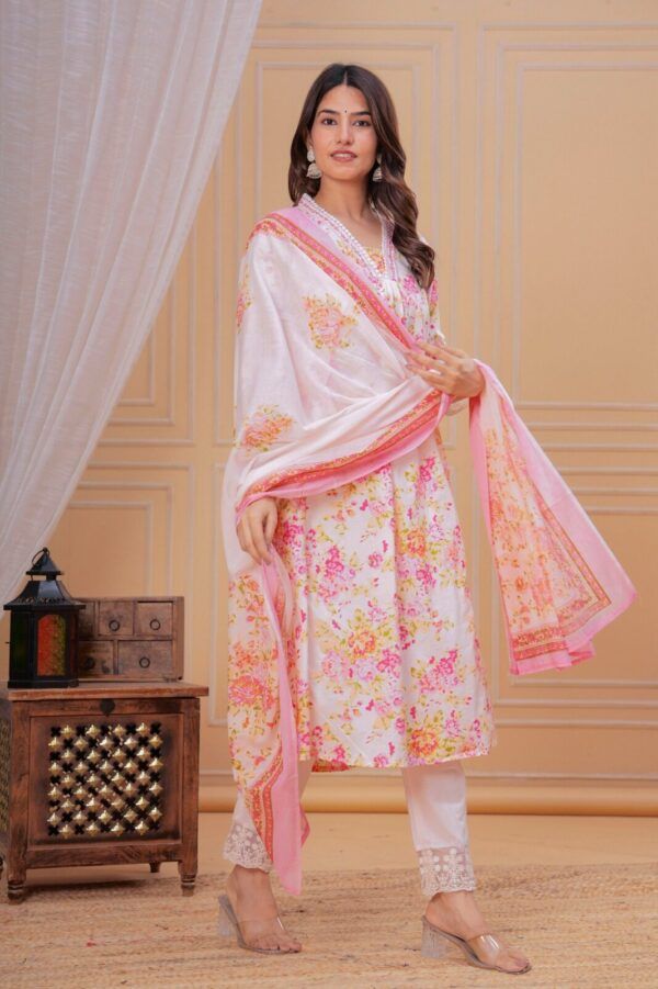 Designer Anarkali Kurta Pant Dupatta Set