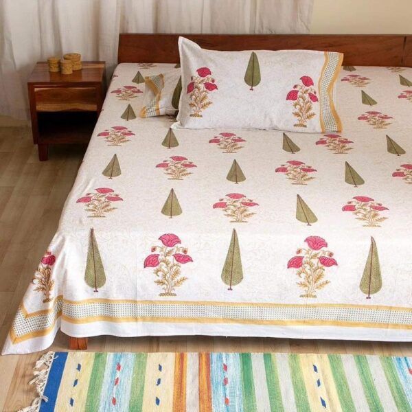 ✨ HAND BLOCK  90×108 PRINTED BEDSHEETS ✨
