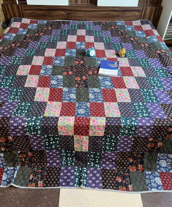 Hand Block Printed Khata Work Gudri (Bedcover)