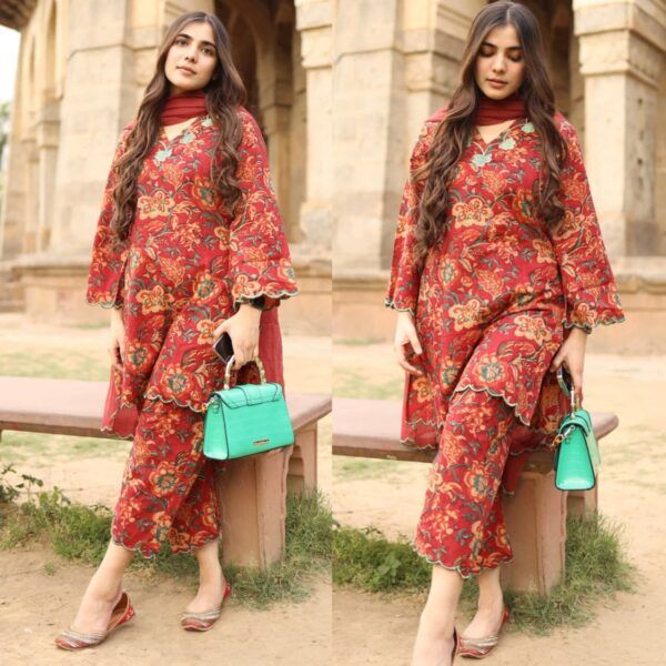 Cord Set with Embroidered Kota Doria Dupatta
