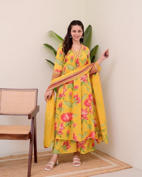 Winter Special Alia Cut Kurta Set (3 Pc Suit)