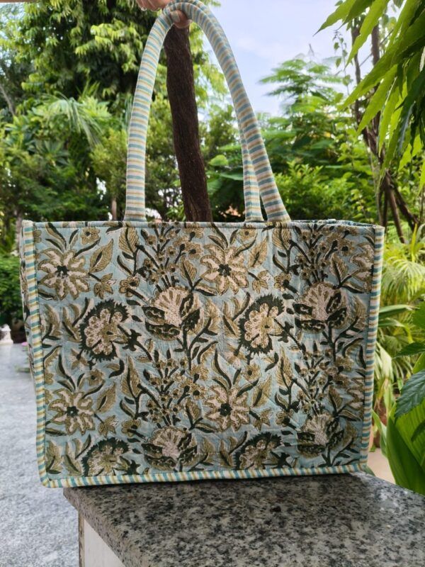 Classy Hand block Tote Bag – Stylish Everyday Carry