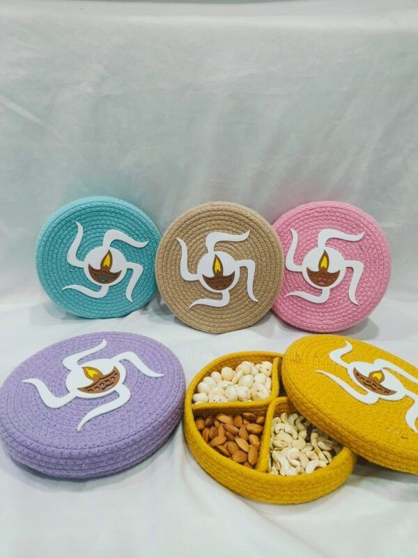 🎁 Handcrafted Jute Cotton Hamper Bag