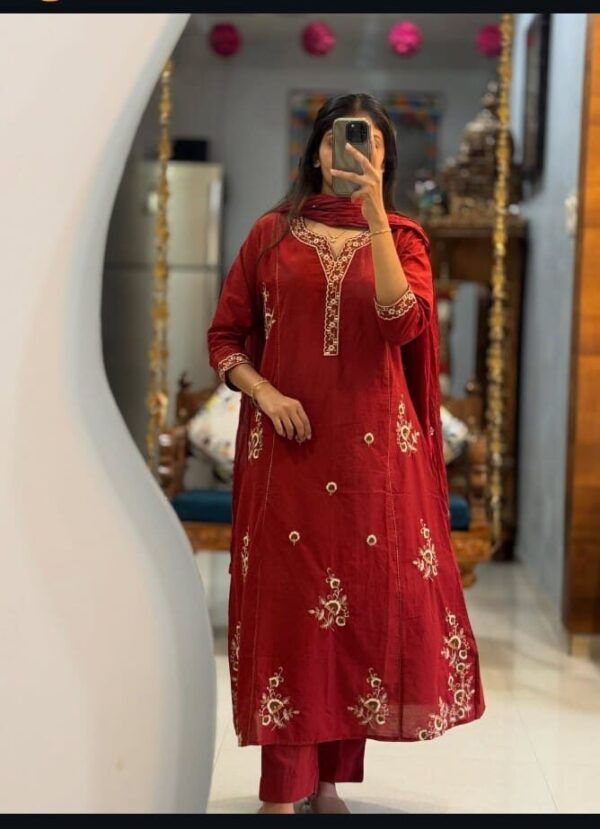 Elegant Cotton Kurti Plazzo Dupatta Set – Summer Collection 2025