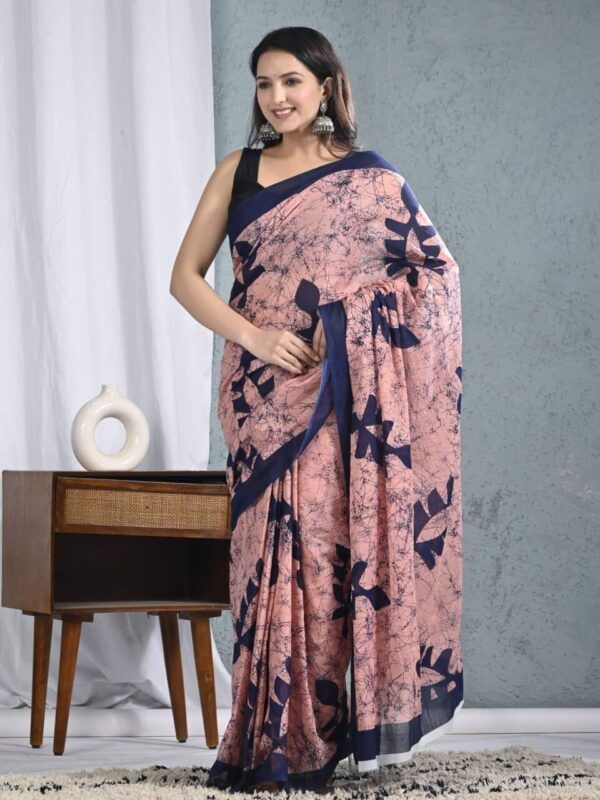 Pure Cotton Mulmul Saree with Blouse Piece